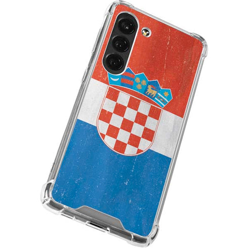 Croatia Flag Distressed Galaxy S23 Clear Case